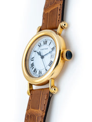 Cartier Diabolo De Cartier Large 32mm 18k Yellow Gold Brown Gator Cartier Deployment Strap 18k Buckle W1507651