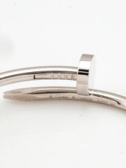 Cartier Juste un Clou Bracelet Classic Model 18k White Gold Size 16 Pouch & Cert