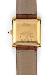 Cartier Tank Francaise Large 27mm 18k Yellow Gold Brown Gator Cartier Strap W5000156