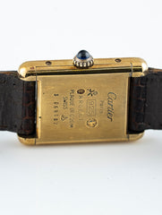 Cartier Tank Must De Cartier Gold Plated 20.4mm Wood Grain Spider'd Dial
