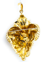 Hammerman Brothers Ram's Head 18k Yellow Gold Diamond Emeralds Pendant Brooch