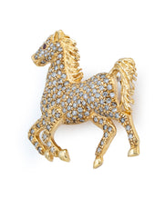 Horse Ruby Eye Slide Pendant 14Kt Yellow Gold 160 Diamonds 5.0 Atw