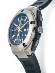 IWC Ingenieur Double Chronograph 45mm Titanium Black Dial Black Rubber Strap IW386503