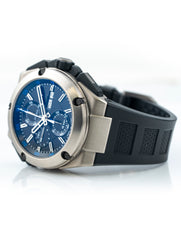 IWC Ingenieur Double Chronograph 45mm Titanium Black Dial Black Rubber Strap IW386503