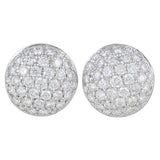 14Kt White Gold Diamond Cluster Stud Earrings Clip Vvs