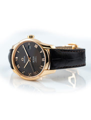 Omega De Ville Hour Vision 41mm 18k Rose Gold Case Factory Leather Deployment Band 433.53.41.21.13.001