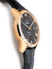 Omega De Ville Hour Vision 41mm 18k Rose Gold Case Factory Leather Deployment Band 433.53.41.21.13.001