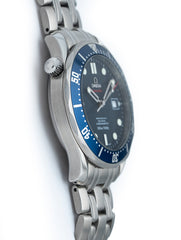 Omega Seamaster 41mm Stainless Steel Wave Dial Blue Bezel Ref 168.1630