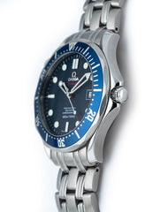 Omega Seamaster 41mm Stainless Steel Wave Dial Blue Bezel Ref 168.1630