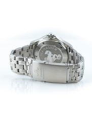 Omega Seamaster 41mm Stainless Steel Wave Dial Blue Bezel Ref 168.1630