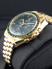 Omega Speedmaster 42mm 18k Moonshine Yellow Gold Green Dial Chronograph 310.60.42.50.10.001