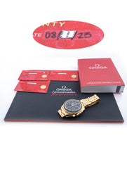 Omega Speedmaster 42mm 18k Moonshine Yellow Gold Green Dial Chronograph 310.60.42.50.10.001