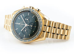 Omega Speedmaster 42mm 18k Moonshine Yellow Gold Green Dial Chronograph 310.60.42.50.10.001