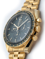 Omega Speedmaster 42mm 18k Moonshine Yellow Gold Green Dial Chronograph 310.60.42.50.10.001