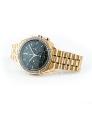 Omega Speedmaster 42mm 18k Moonshine Yellow Gold Green Dial Chronograph 310.60.42.50.10.001