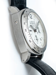 Panerai Luminor Chrono Daylight 44mm Stainless Steel White Dial Black Leather Strap PAM00251