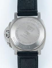 Panerai Luminor Chrono Daylight 44mm Stainless Steel White Dial Black Leather Strap PAM00251