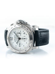 Panerai Luminor Chrono Daylight 44mm Stainless Steel White Dial Black Leather Strap PAM00251