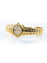 Piaget Tanagra 18k Yellow Gold Pave Diamond Dial & Bezel Sapphire Dial 16033M401D