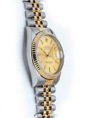 Rolex Datejust 36mm Steel & 18k Yellow Gold Jubilee Champagne Dial Ref 16233