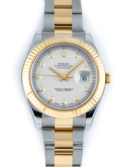 Rolex Datejust II 41mm 18k Yellow Gold & Stainless Steel Oyster Diamond Dial 116333