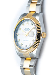 Rolex Datejust II 41mm 18k Yellow Gold & Stainless Steel Oyster Diamond Dial 116333