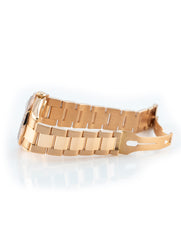 Rolex Day-Date 36mm 18k Rose Gold Custom Diamond Bezel White Roman Ref 118205