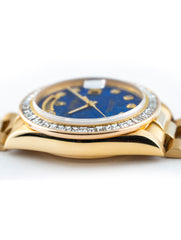 Rolex Day-Date 36mm 18k Yellow Gold President Champagne Custom Blue Lapiz Dial & Diamond Bezel Ref 18038