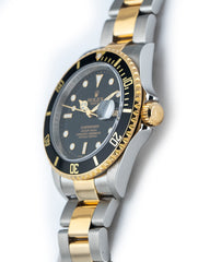 Rolex Submariner 40mm Steel & 18K Yellow Gold Ceramic Bezel Black Dial - Ref 16613LN