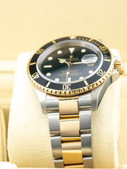 Rolex Submariner 40mm Steel & 18K Yellow Gold Ceramic Bezel Black Dial - Ref 16613LN