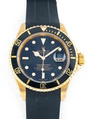 Rolex Submariner Date 40mm 18k Yellow Gold Black Dial & Bezel Ref 16618