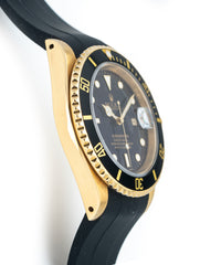 Rolex Submariner Date 40mm 18k Yellow Gold Black Dial & Bezel Ref 16618