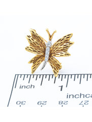 Tiffany & Co Diamond Butterfly Brooch 18k Yellow Gold