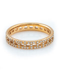 Anillo Tiffany & Co T True Estrecho de Oro Amarillo 18k con Diamantes Pavé