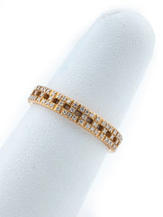 Tiffany & Co T True Narrow Ring 18k Yellow Gold with Pave Diamonds