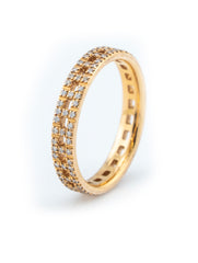 Tiffany & Co T True Narrow Ring 18k Yellow Gold with Pave Diamonds