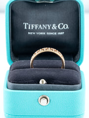Tiffany & Co T True Narrow Ring 18k Yellow Gold with Pave Diamonds
