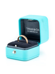 Tiffany & Co T True Narrow Ring 18k Yellow Gold with Pave Diamonds