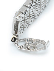 Wide Diamond Bracelet 18k White Gold 502 Diamonds