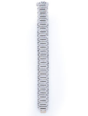 Wide Diamond Bracelet 18k White Gold 502 Diamonds