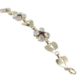 Tiffany & Co. Vintage 14Kt Gold Moonstones & Garnet Floral Design Bracelet