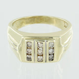 Gents 14Kt Gold Diamond Ring Size 10