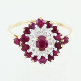 Bague femme rubis et diamant 10 ct taille 10