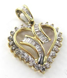 Colgante de corazón de oro amarillo macizo de 10 quilates Amor 41 Diamante 2,3 gramos