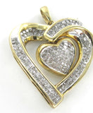 Corazón de diamantes en oro amarillo de 10 quilates colgando en el interior, 1,70 quilates