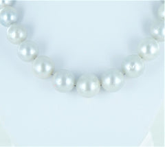 14KT WHITE GOLD CLASP 25 SOUTH SEA ISLAND PEARL NECKLACE 16-17MM