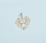14Kt Tri-Tone #1 Mom Pendant Charm