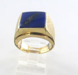 Anillo De Lapiz Lázuli En Oro Amarillo De 14 Quilates