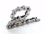 14Kt White Gold Diamond Bicycle Chain Link Bracelet 8