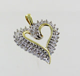 Colgante de corazón de diamantes de dos tonos de 10 quilates 015336408
